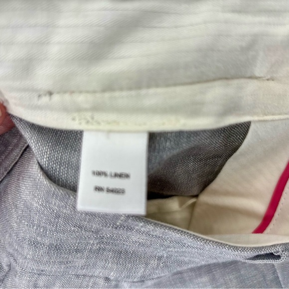 Banana Republic 100% Linen Grey Martin Trouser Pants Size 0P - Picture 11 of 11